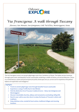 Via Francigena – a Walk Through Tuscany