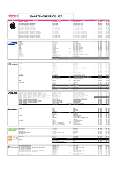 Smartphone Price List