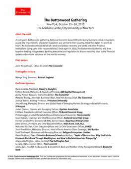 The Buttonwood Gathering New York, October 25 - 26, 2010 the Graduate Center/City University of New York