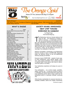 The Orange Spiel Page 1 July 2018