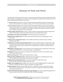 Glossary of Tools and Terms