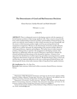 The Determinants of Good and Bad Insurance Decisions