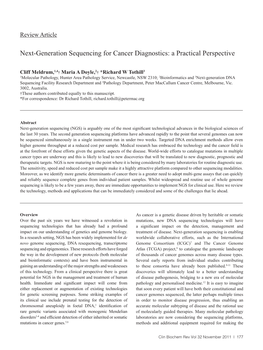 Next-Generation Sequencing for Cancer Diagnostics: a Practical Perspective