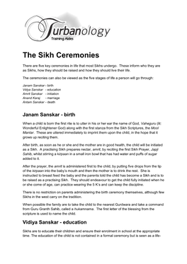 The Sikh Ceremonies