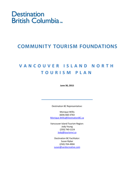 2015 Vancouver Island North Tourism Plan