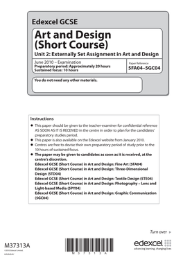 Art and Design (Short Course) Unit 2: Externally Set Assignment in Art and Design