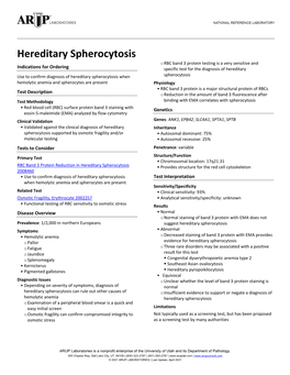 Hereditary Spherocytosis