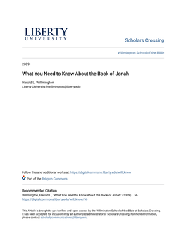 What You Need to Know About the Book of Jonah