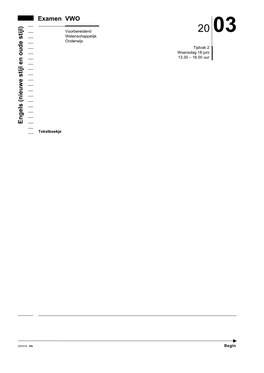 Engels (Nieuwe Stijl En Oude Stijl) Examen