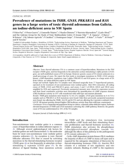 Prevalence of Mutations in TSHR, GNAS, PRKAR1A and RAS Genes