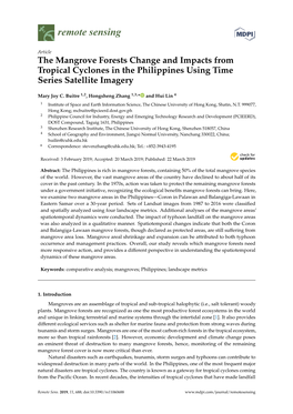 The Mangrove Forests Change and Impacts from Tropical Cyclones in the Philippines Using Time Series Satellite Imagery