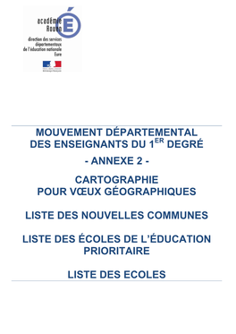 Mouvement Départemental Des Enseignants Du 1 Degré