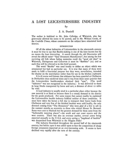 A Lost Leicestershire Industry Pp.34-41