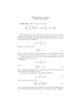 Differentiating an Integral