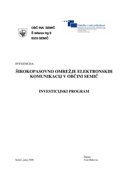 Širokopasovno Omrežje Elektronskih Komunikacij V Obćini Semić