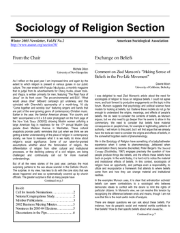 Sociology of Religion Section