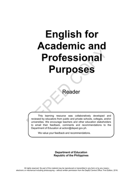 English for Academic and Professional Purposes