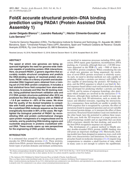 Foldx Accurate Structural Protein–DNA Binding