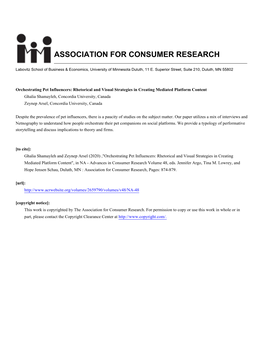 Association for Consumer Research