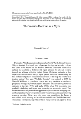 The Yoshida Doctrine As a Myth