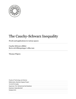 The Cauchy-Schwarz Inequality