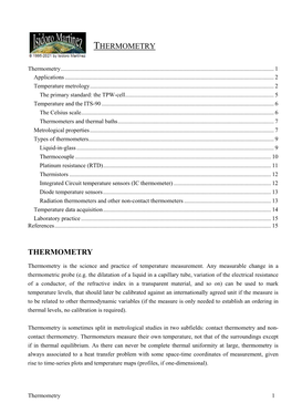 Thermometry (Temperature Measurement)