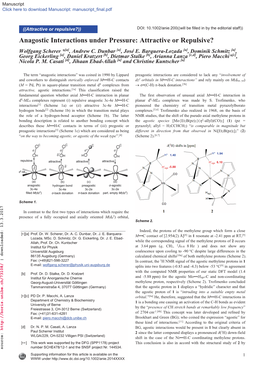 Anagostic Interactions Under Pressure: Attractive Or Repulsive? Wolfgang Scherer *[A], Andrew C