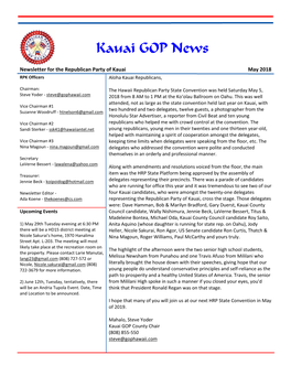 Kauai GOP News