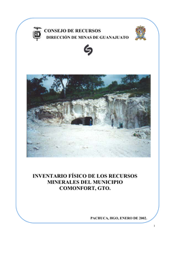 Inventario Físico De Los Recursos Minerales Del Municipio Comonfort, Gto