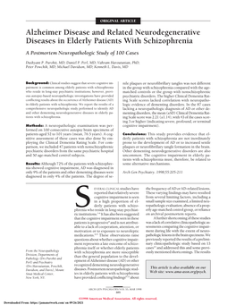 A Postmortem Neuropathologic Study of 100 Cases