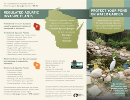 Regulated Aquatic Invasive Plants