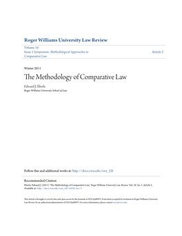 The Methodology of Comparative Law