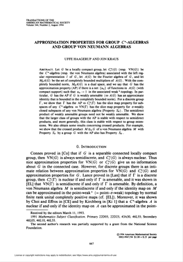 Approximation Properties for Group C*-Algebras and Group Von Neumann Algebras