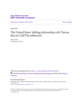 The United States' Shifting Relationship with Taiwan Due to Cold War Influences