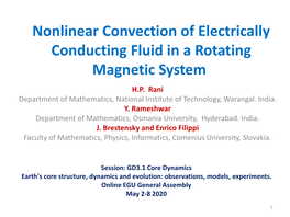 Rayleigh-Bernard Convection Without Rotation and Magnetic Field