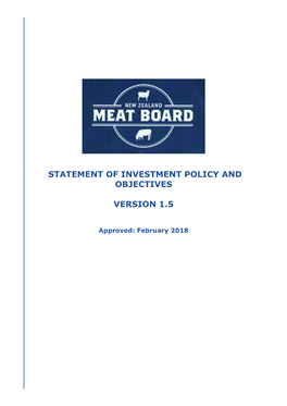 Statement of Investment Policy and Objectives Version