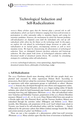 Technological Seduction and Self-Radicalization