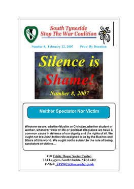 Silence Is Shame! Number 8, 2007