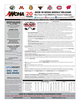 2018-19 Wcha Weekly Release