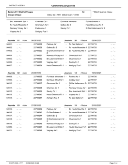 Calendriers Par Journée