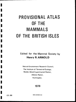 Provisii)Nal Atlas of the Mammals