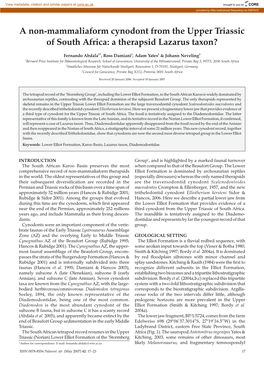 A Non-Mammaliaform Cynodont from the Upper Triassic of South Africa: a Therapsid Lazarus Taxon?