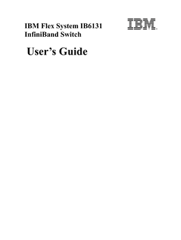 IBM Flex System IB6131 Infiniband Switch User's Guide