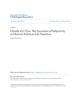 The Formation of Subjectivity in Mexican American Life Narratives