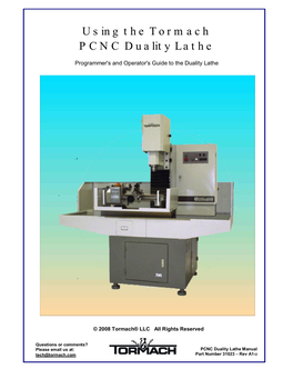 Using the Tormach PCNC Duality Lathe