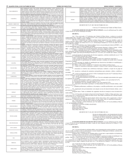 2– Quarta-Feira, 10 De Outubro De 2012 Diário Do Executivo Minas Gerais