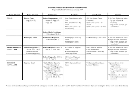 Current Sources for Federal Court Decisions Prepared by Frank G