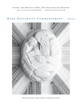 Duke University Commencement ~ 2013