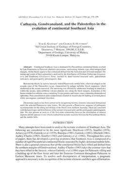 Cathaysia, Gondwanaland, and the Paleotethys in the Evolution of Continental Southeast Asia