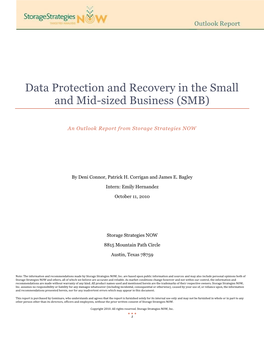 Data Protection and Recovery in the Small and Mid-Sized Business (SMB)